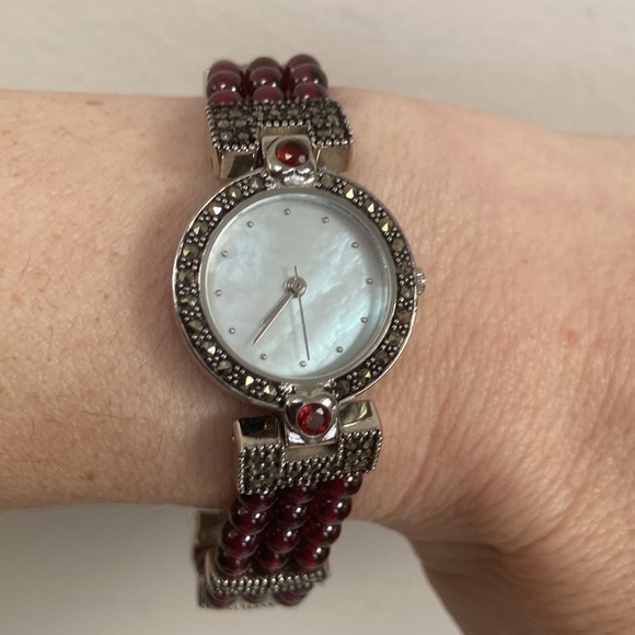 Garnet Marcasite Gemstone Watch main image 6